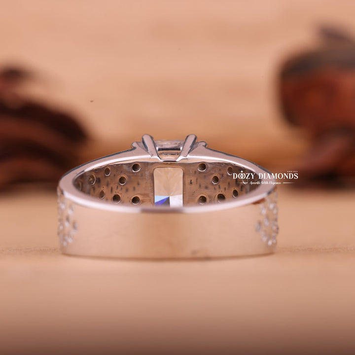 2.0CT-3.0CT Radiant F/VS1 Lab Grown Diamond Flush Set Engagement Ring