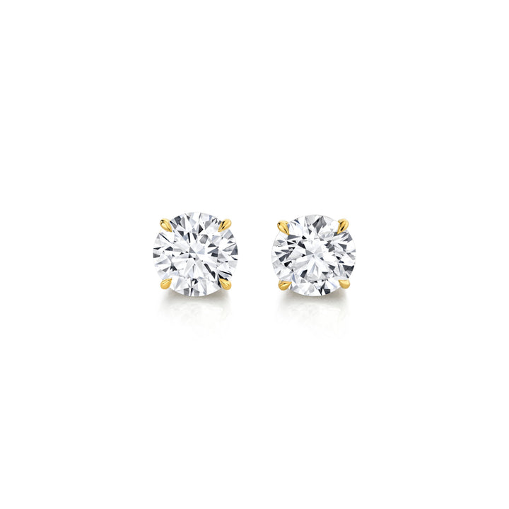 Round Brilliant F-VS1 Lab-Grown Hidden Halo Stud Earrings For Women