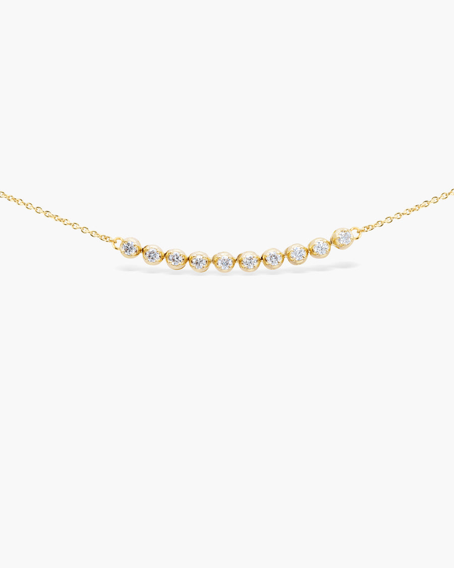 Flexible Bezel Set Round Cut Moissanite Diamond Necklace For Her