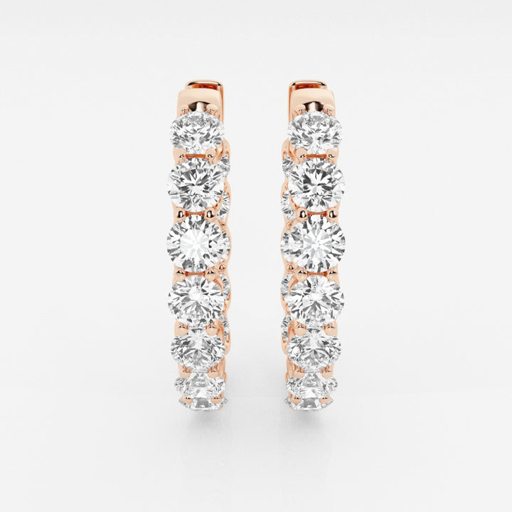 Round Cut FG-VS2 Lab-Grown Diamond Hoops Earrings