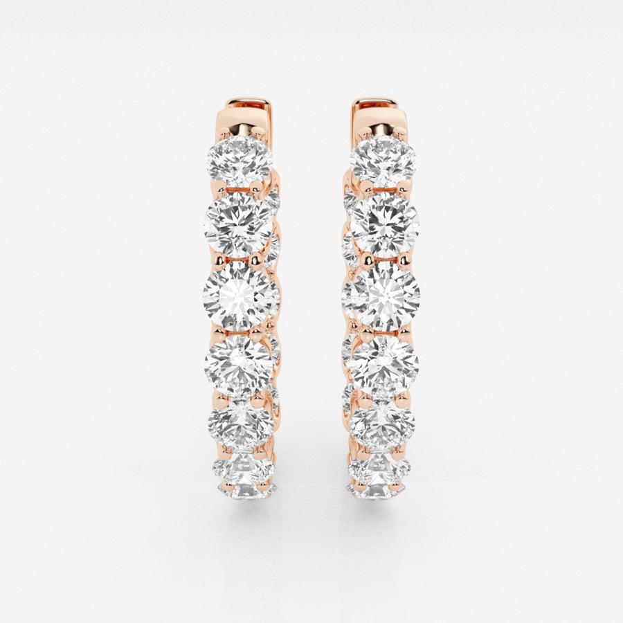 Round Cut FG-VS2 Lab-Grown Diamond Hoops Earrings