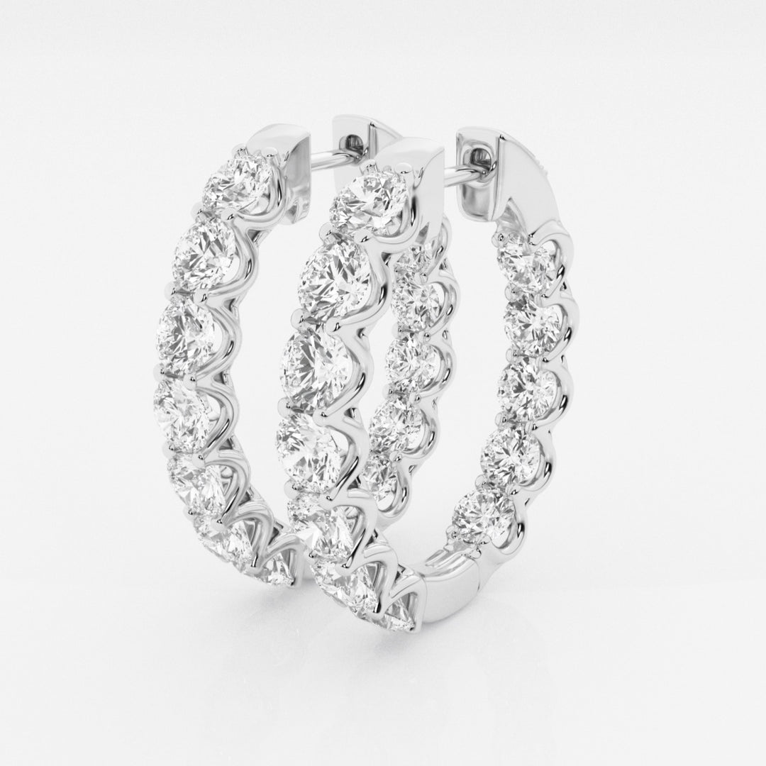 Round Cut FG-VS2 Lab-Grown Diamond Hoops Earrings