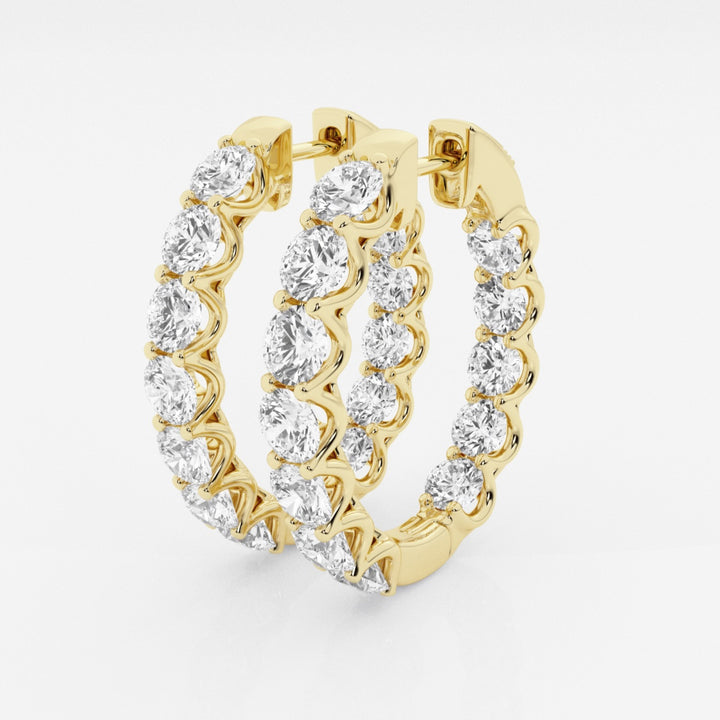 Round Cut FG-VS2 Lab-Grown Diamond Hoops Earrings