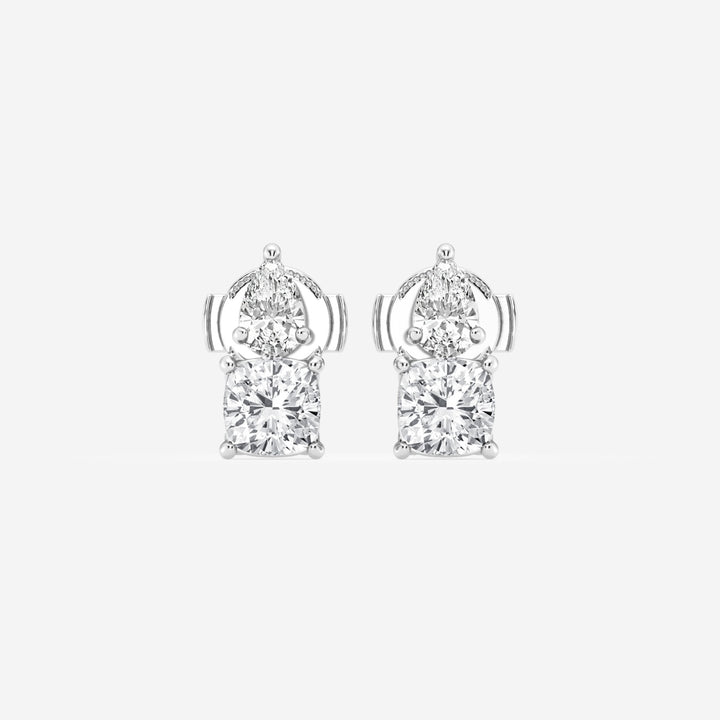 Pear & Cushion FG-VS2 Lab-Grown Diamond Two Stone Earrings