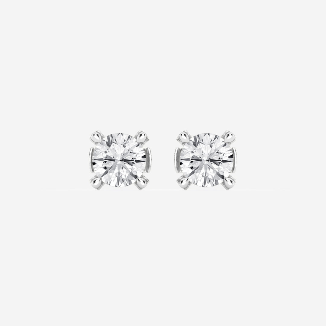 Round FG-VS2 Lab-Grown Diamond Bridge Stud Earrings For Women