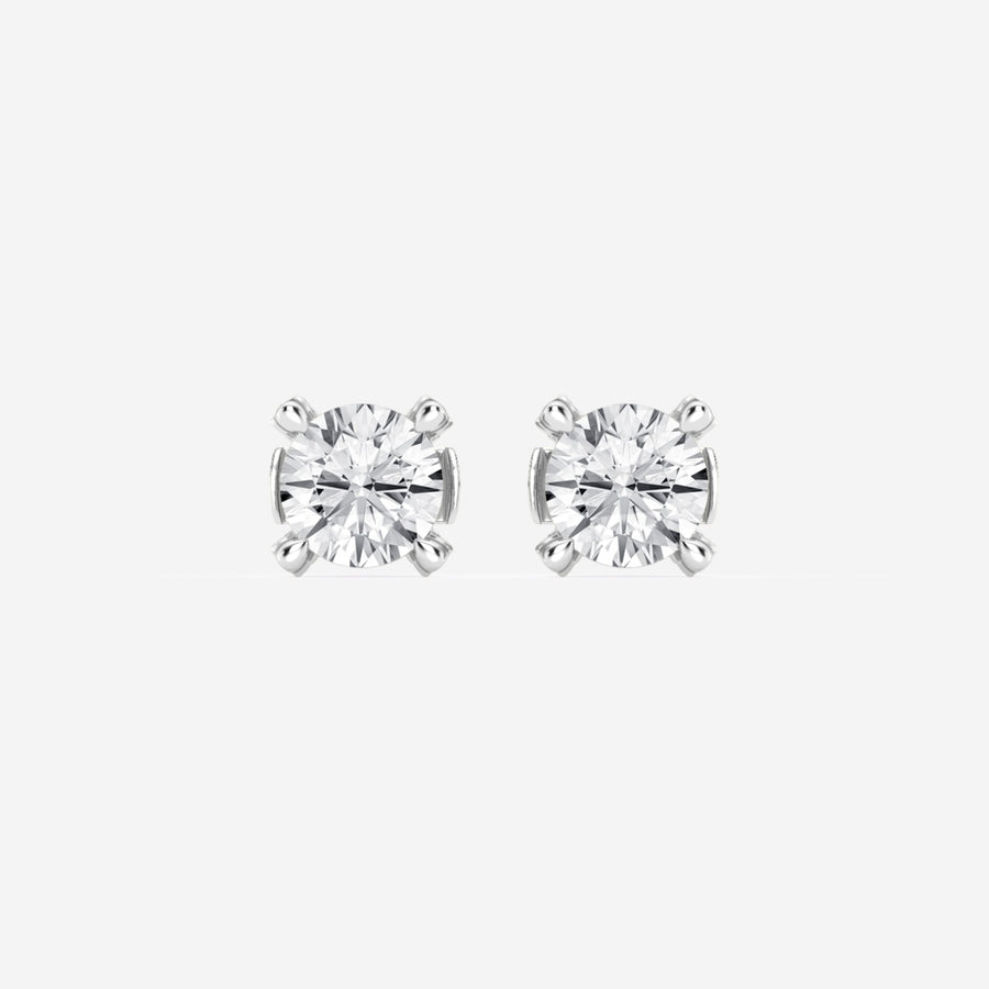 Round FG-VS2 Lab-Grown Diamond Bridge Stud Earrings For Women