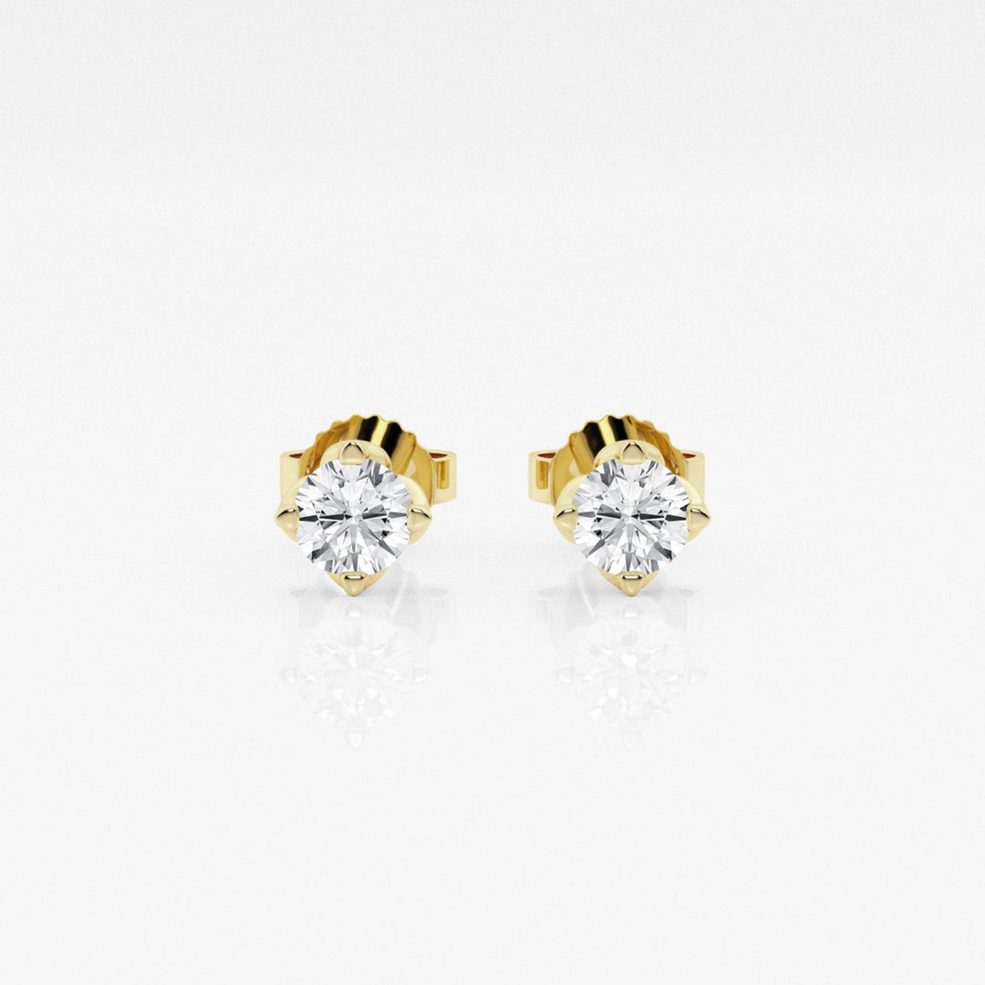 Round FG-VS2 Lab-Grown Diamond Floral Prongs Stud Earrings