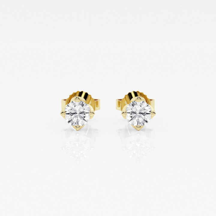 Round FG-VS2 Lab-Grown Diamond Floral Prongs Stud Earrings