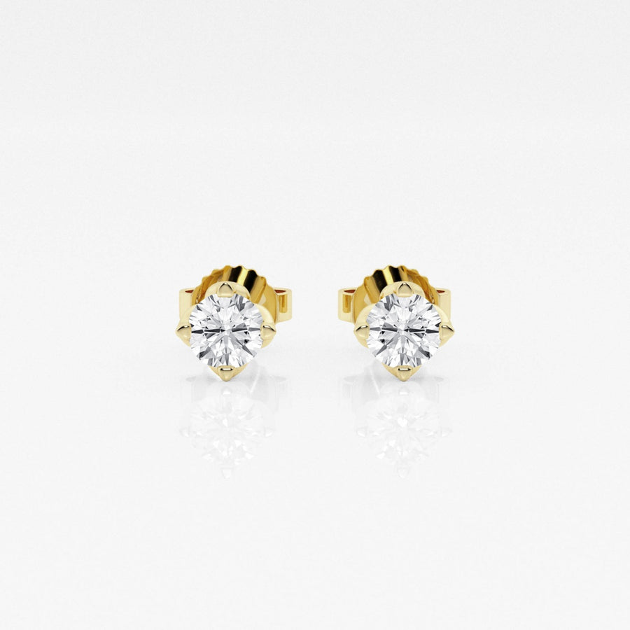 Round FG-VS2 Lab-Grown Diamond Floral Prongs Stud Earrings