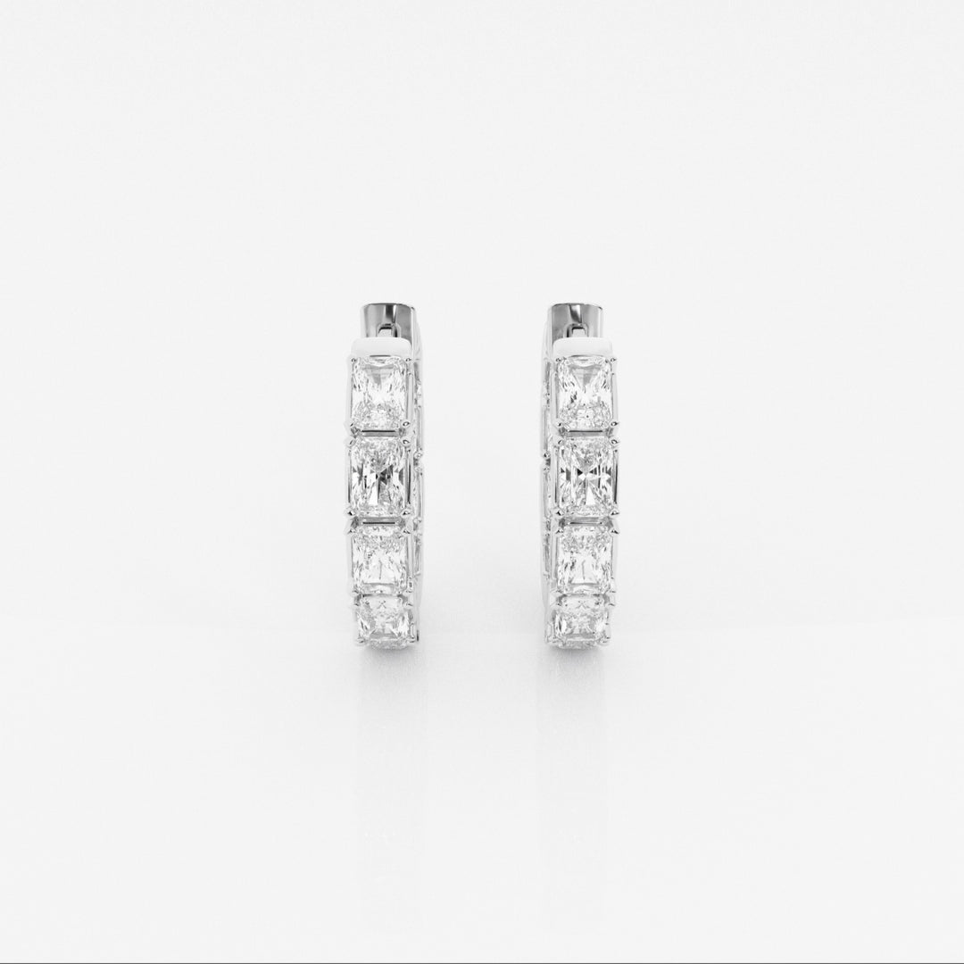 Emerald Cut FG-VS2 Lab-Grown Diamond Hoops Earrings