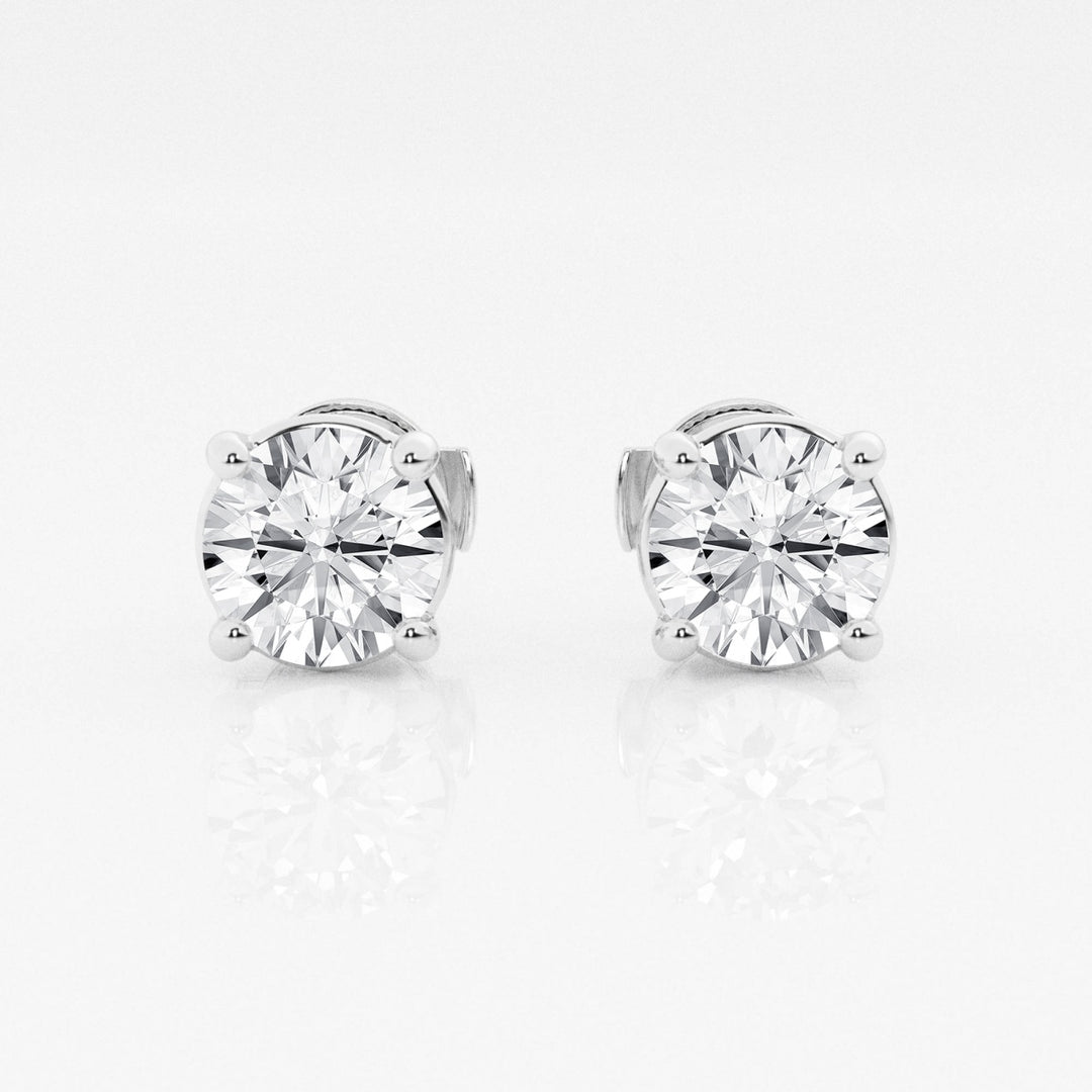 Round FG-VS2 Lab-Grown Diamond Stud Earrings For Women