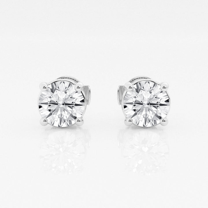 Round FG-VS2 Lab-Grown Diamond Stud Earrings For Women