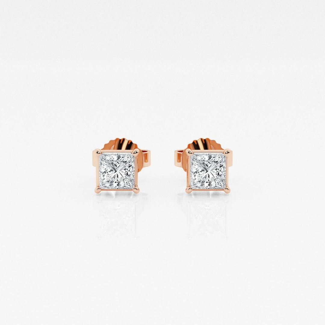 Princess FG-VS2 Lab-Grown Diamond Solitaire Stud Earrings