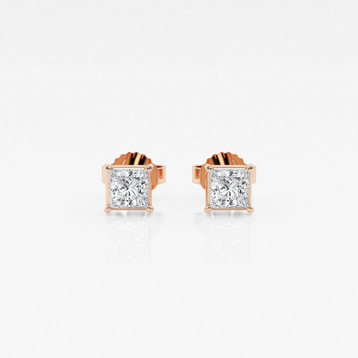 Princess FG-VS2 Lab-Grown Diamond Solitaire Stud Earrings
