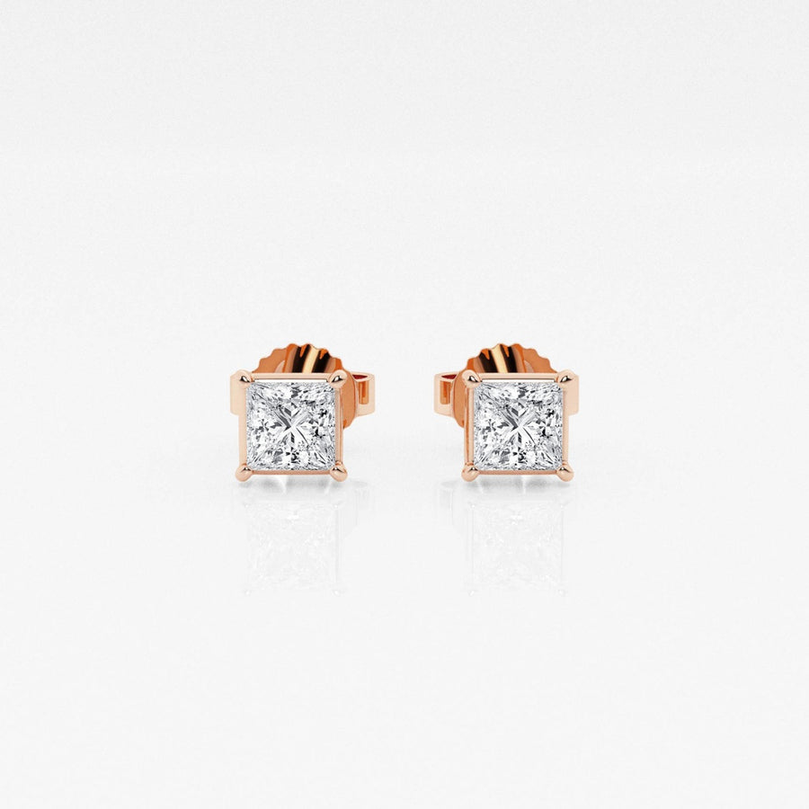 Princess FG-VS2 Lab-Grown Diamond Solitaire Stud Earrings