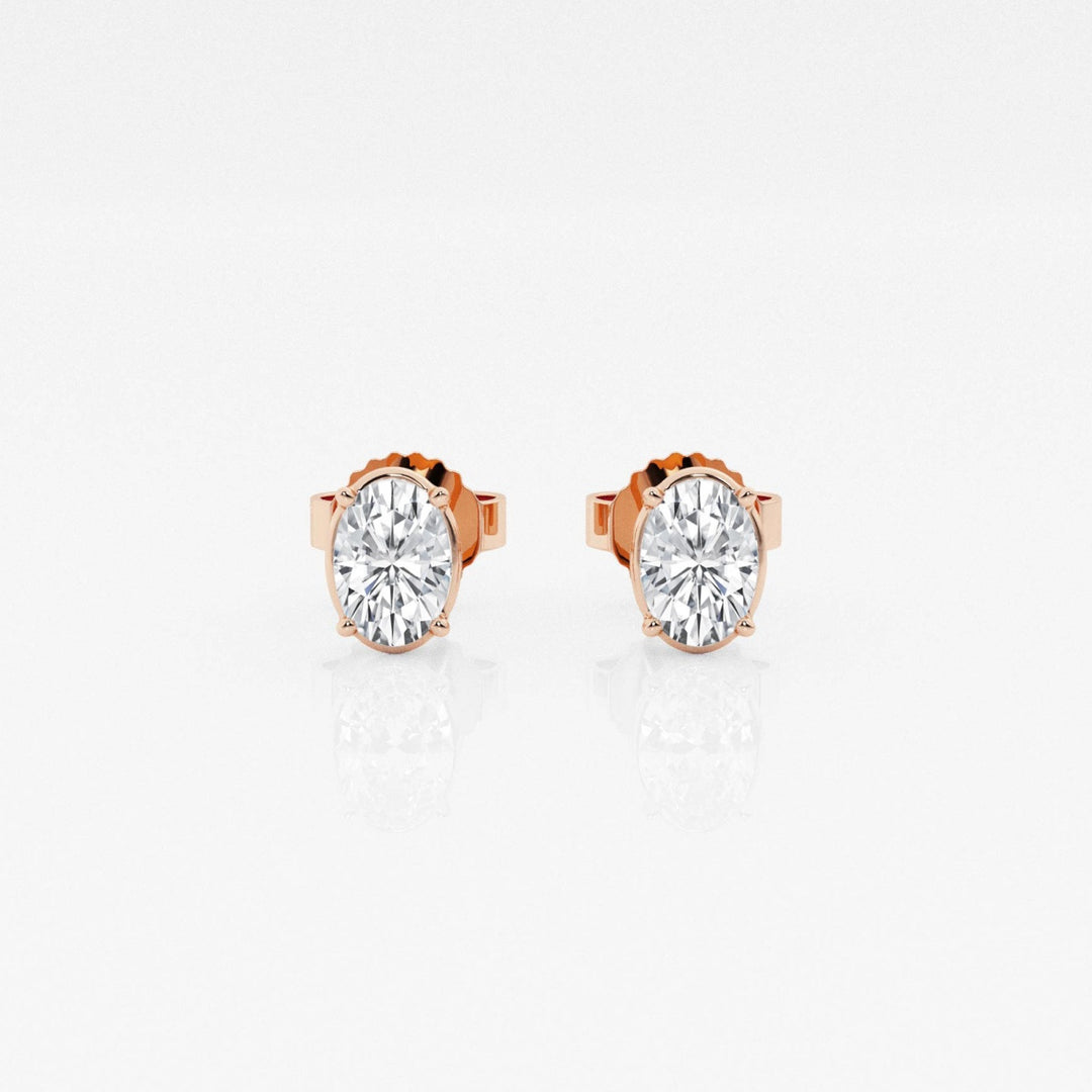 Oval FG-VS2 Lab-Grown Diamond Solitaire Stud Earrings