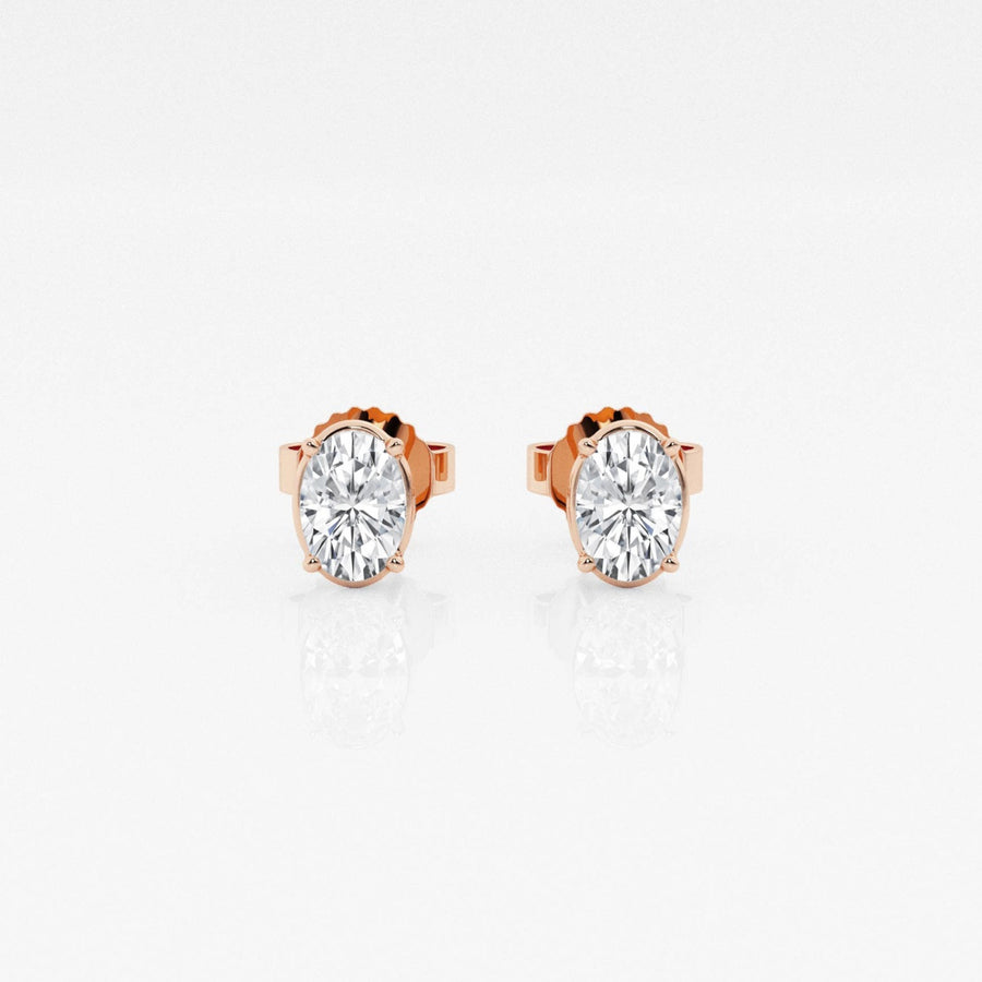 Oval FG-VS2 Lab-Grown Diamond Solitaire Stud Earrings