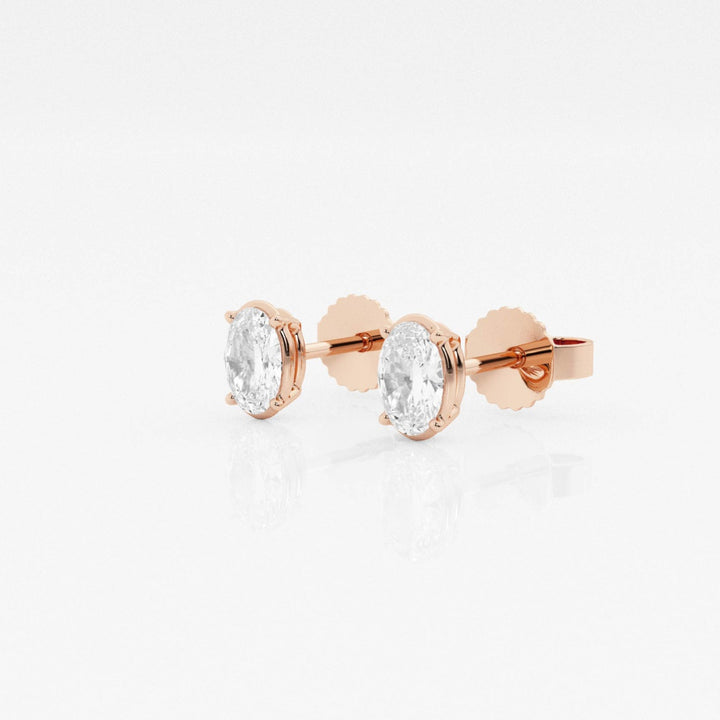 Oval FG-VS2 Lab-Grown Diamond Solitaire Stud Earrings
