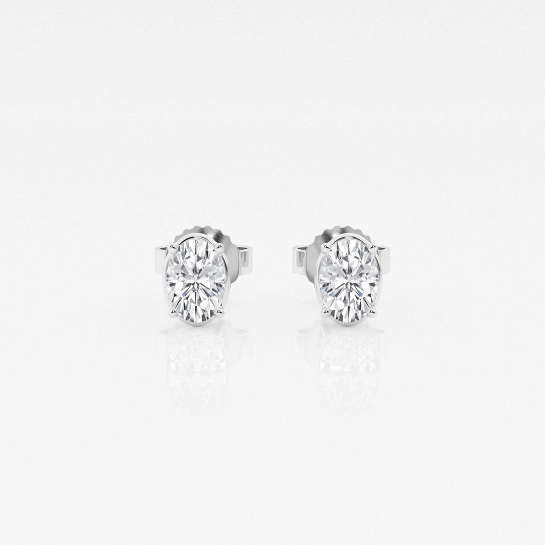 Oval FG-VS2 Lab-Grown Diamond Solitaire Stud Earrings