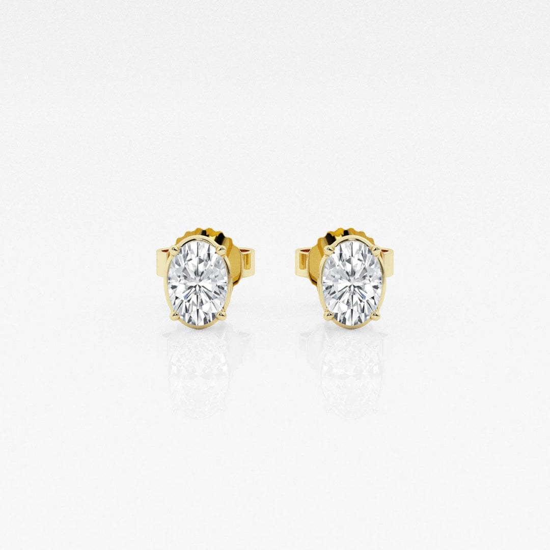 Oval FG-VS2 Lab-Grown Diamond Solitaire Stud Earrings