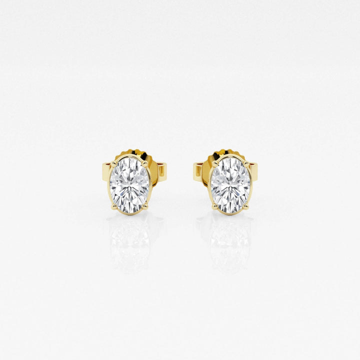 Oval FG-VS2 Lab-Grown Diamond Solitaire Stud Earrings