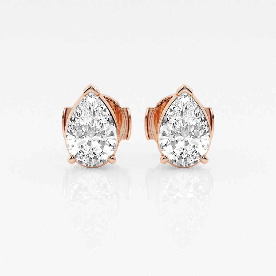 Pear FG-VS2 Lab-Grown Diamond Solitaire Stud Earrings