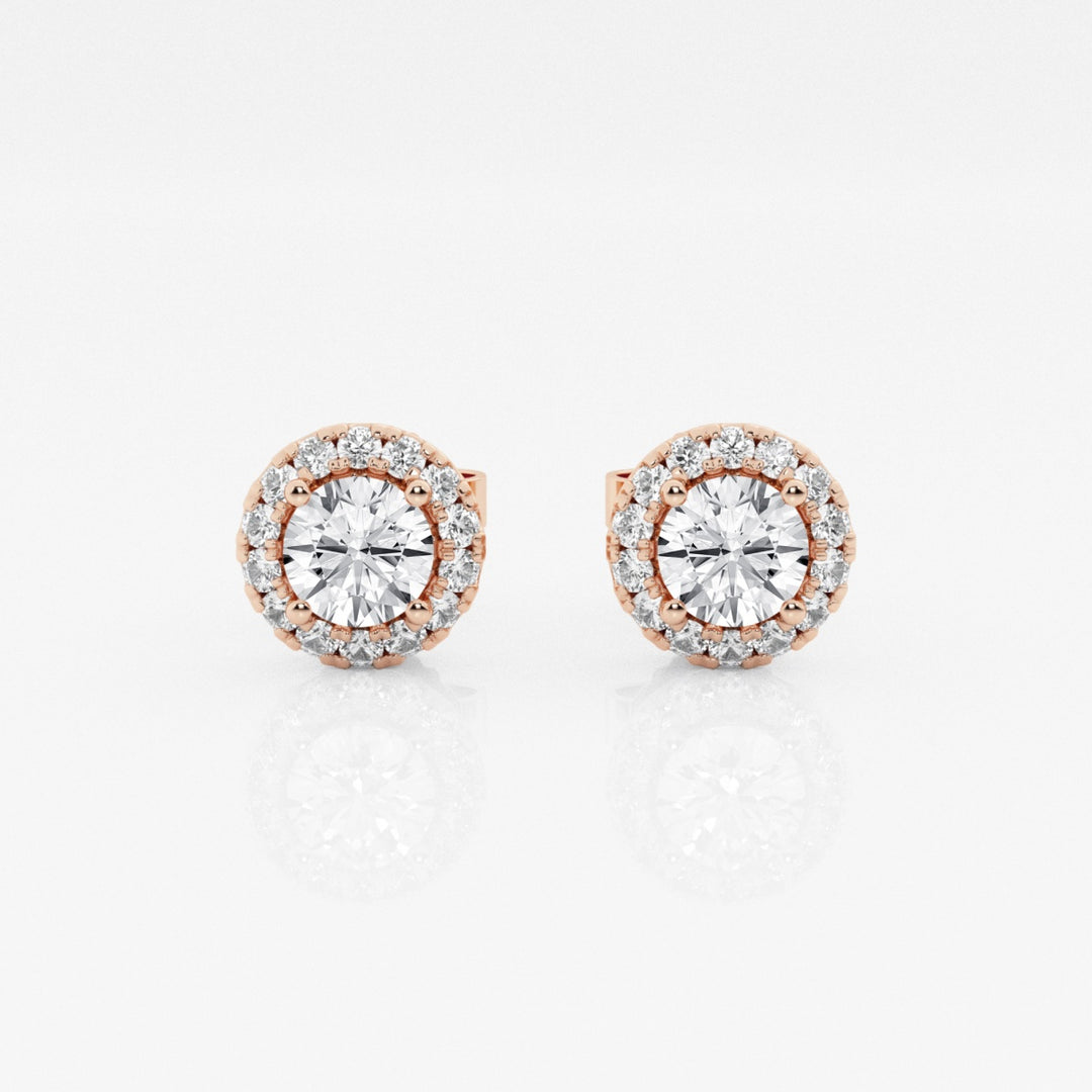 Round FG-VS2 Lab-Grown Diamond Halo Set Stud Earrings