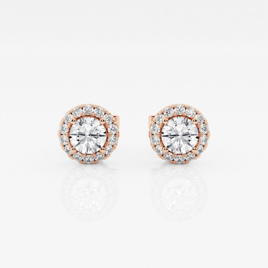 Round FG-VS2 Lab-Grown Diamond Halo Set Stud Earrings