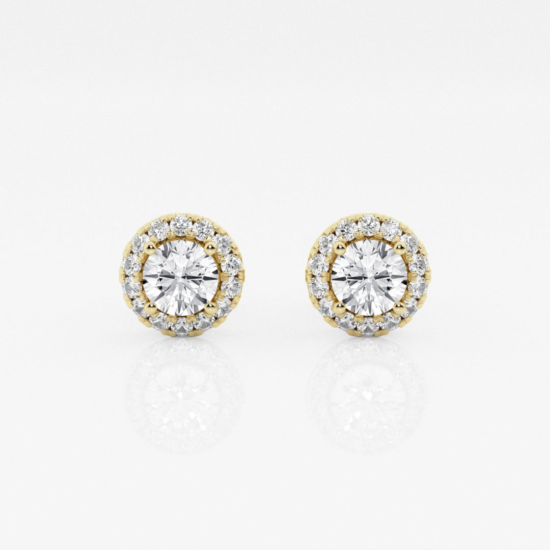 Round FG-VS2 Lab-Grown Diamond Halo Set Stud Earrings