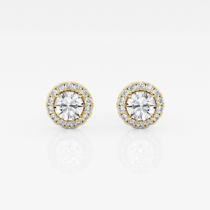 Round FG-VS2 Lab-Grown Diamond Halo Set Stud Earrings