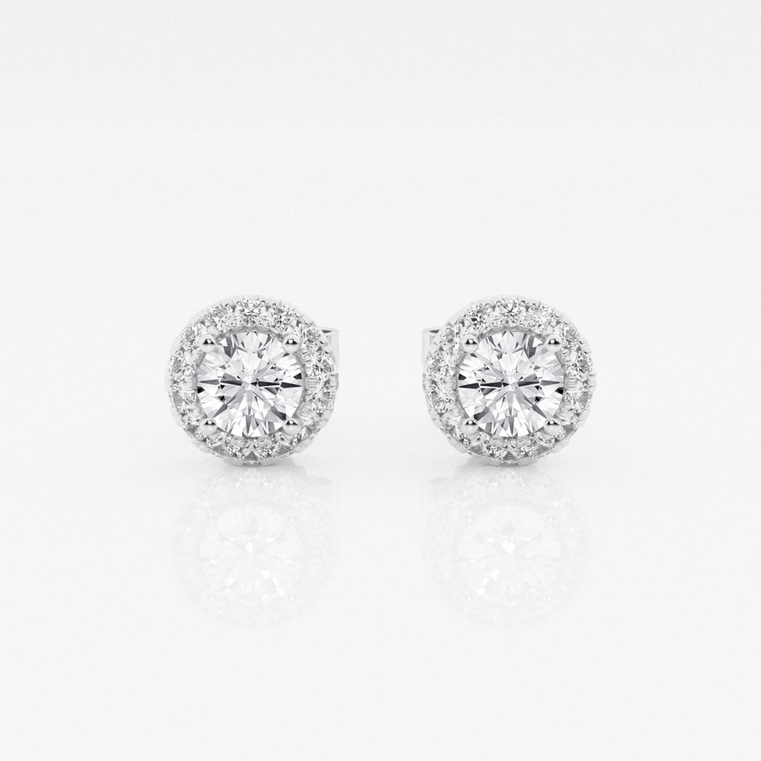 Round FG-VS2 Lab-Grown Diamond Halo Set Stud Earrings