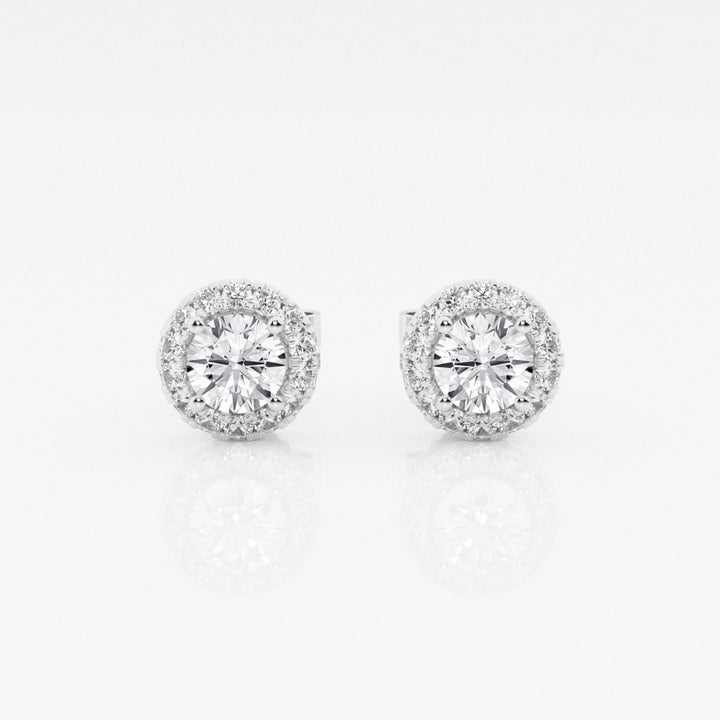 Round FG-VS2 Lab-Grown Diamond Halo Set Stud Earrings