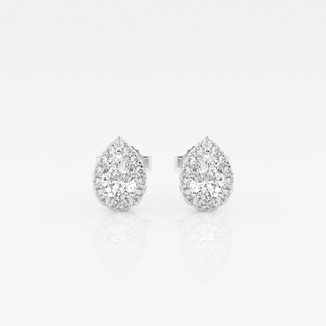 Pear FG-VS2 Lab-Grown Diamond Halo Set Stud Earrings