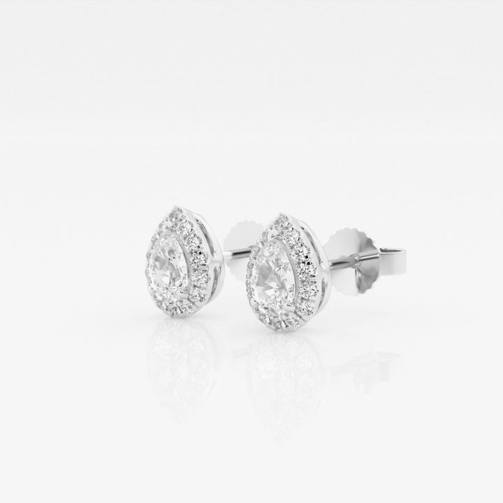 Pear FG-VS2 Lab-Grown Diamond Halo Set Stud Earrings