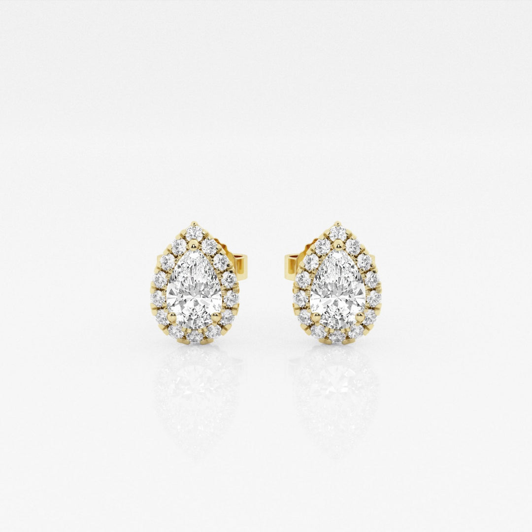 Pear FG-VS2 Lab-Grown Diamond Halo Set Stud Earrings