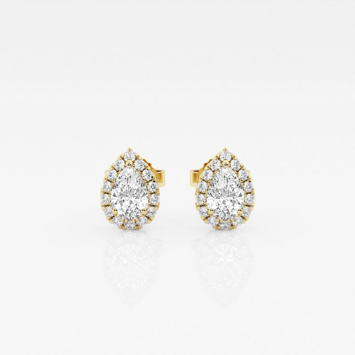 Pear FG-VS2 Lab-Grown Diamond Halo Set Stud Earrings