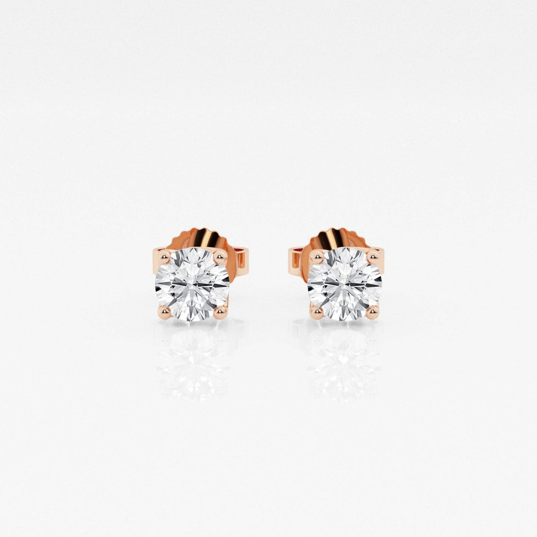 Round FG-VS2 Lab-Grown Diamond Stud Earrings For Women