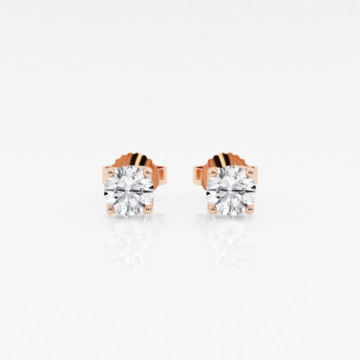 Round FG-VS2 Lab-Grown Diamond Stud Earrings For Women