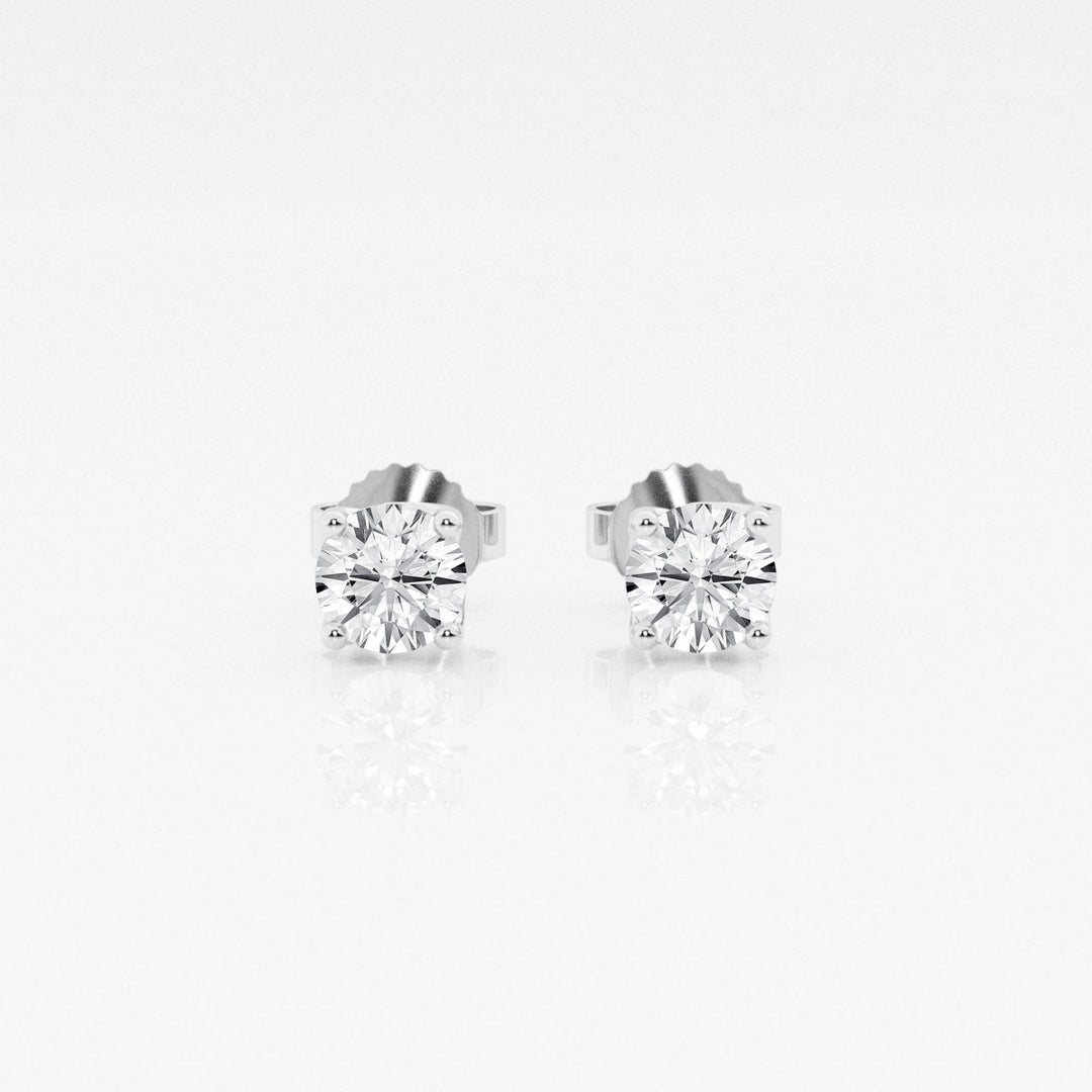 Round FG-VS2 Lab-Grown Diamond Stud Earrings For Women