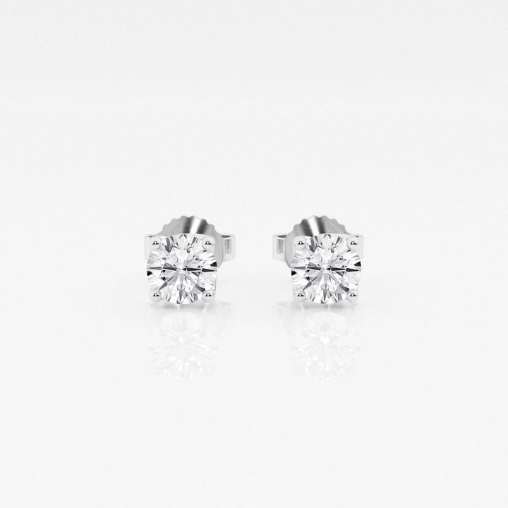 Round FG-VS2 Lab-Grown Diamond Stud Earrings For Women