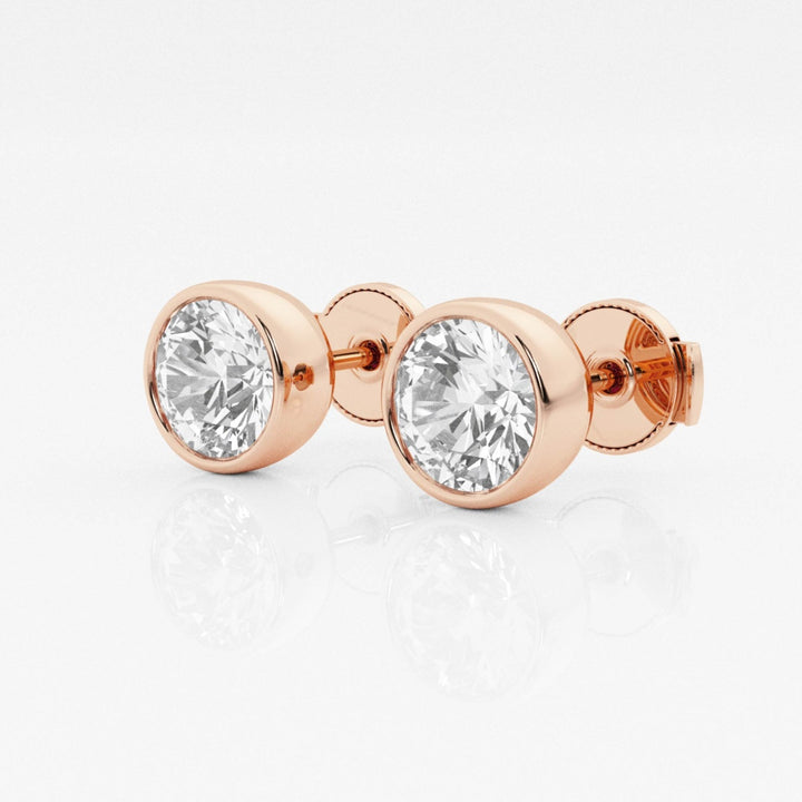 Round FG-VS2 Lab-Grown Diamond Bezel Set Stud Earrings