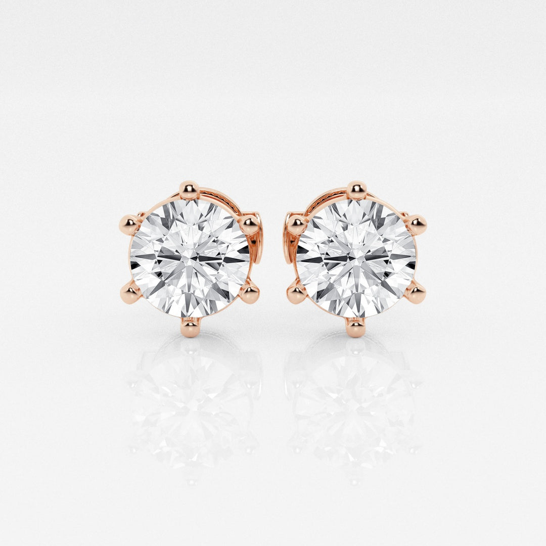 Round FG-VS2 Lab-Grown Diamond Solitaire Stud Earrings