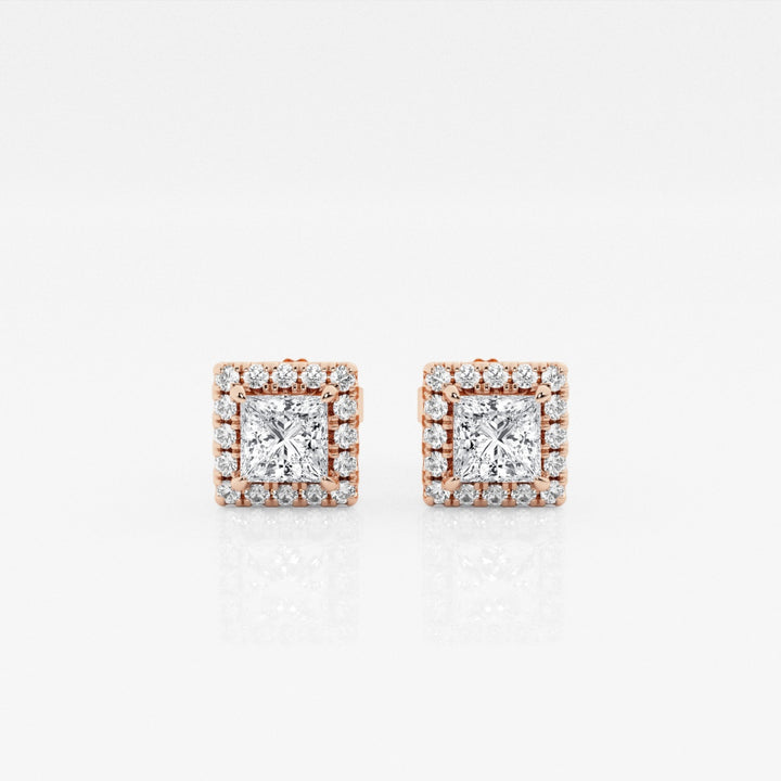 Princess FG-VS2 Lab-Grown Diamond Halo Set Stud Earrings