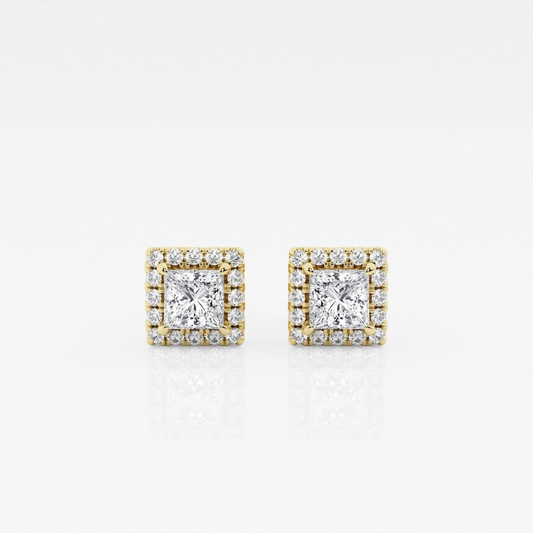 Princess FG-VS2 Lab-Grown Diamond Halo Set Stud Earrings
