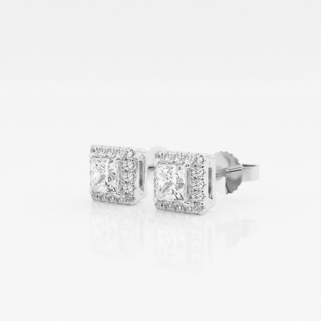 Princess FG-VS2 Lab-Grown Diamond Halo Set Stud Earrings