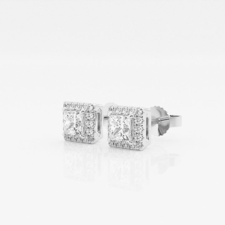 Princess FG-VS2 Lab-Grown Diamond Halo Set Stud Earrings