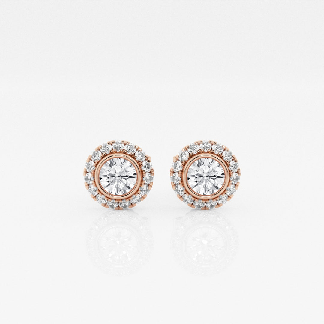 Round FG-VS2 Lab-Grown Diamond Halo Stud Earrings