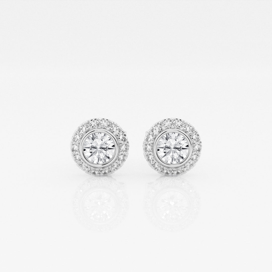Round FG-VS2 Lab-Grown Diamond Halo Stud Earrings