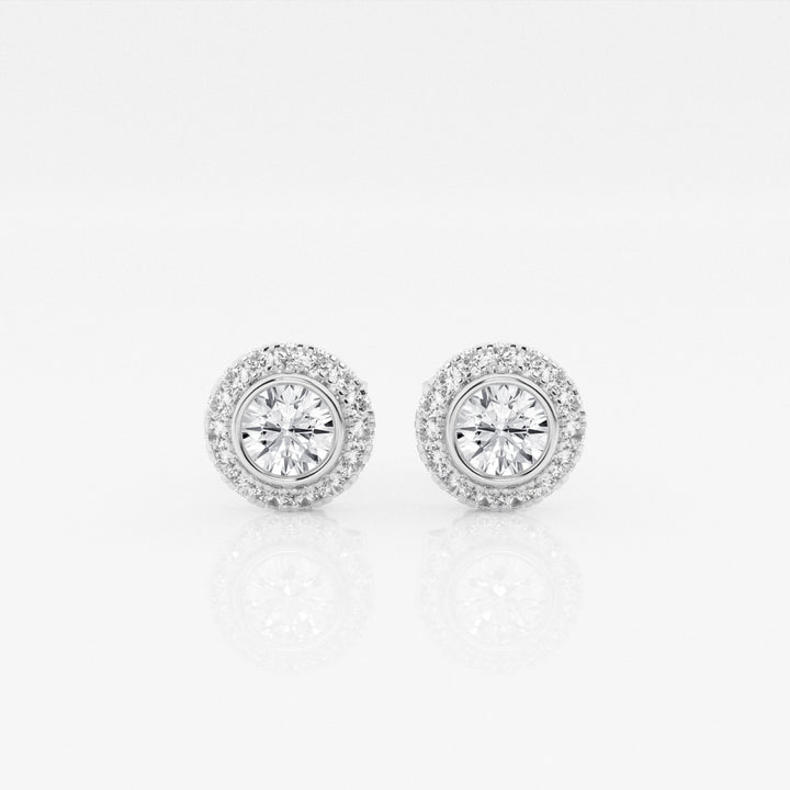 Round FG-VS2 Lab-Grown Diamond Halo Stud Earrings