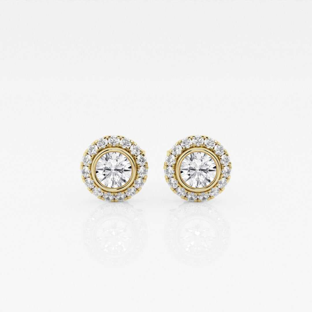 Round FG-VS2 Lab-Grown Diamond Halo Stud Earrings